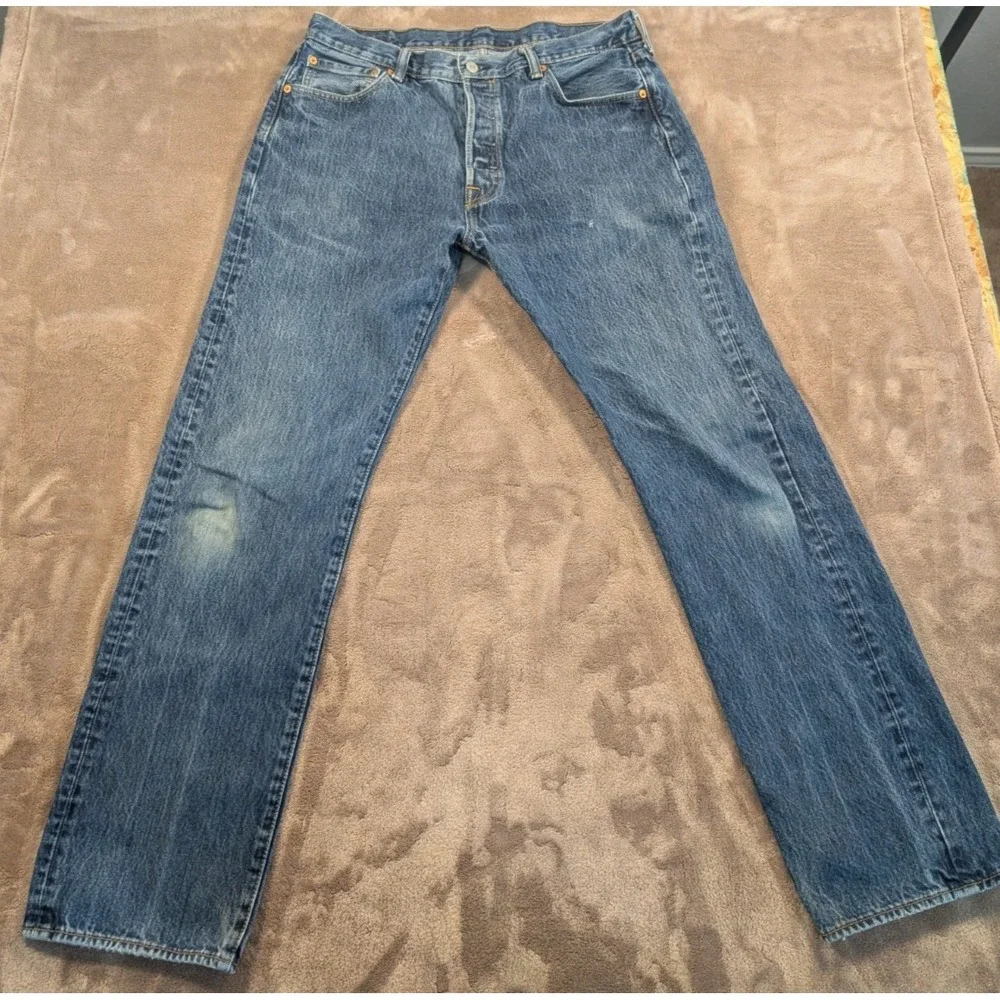 Levi's 501 Original Jeans Mens Size 36x34 Button Fly Straight Leg Faded